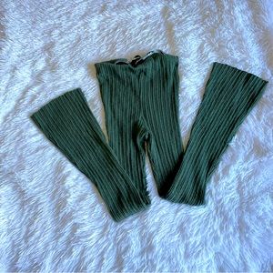 Green sweater material flare pants from urban outfitters!